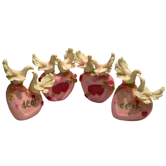 Porumbei pe inimă 4/set 7cm