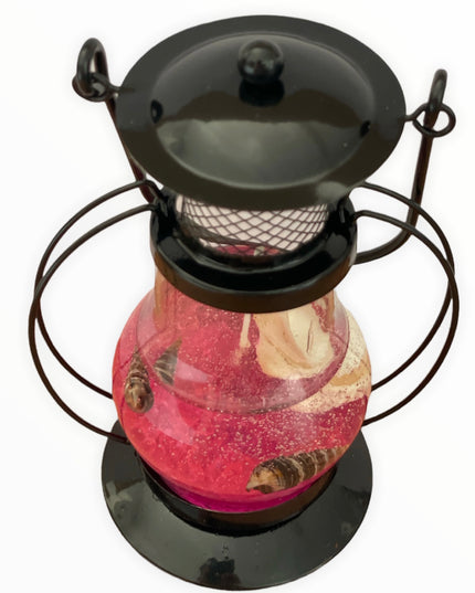 Lumânare decorativă cu gel transparent în felinar mijlociu 16cm