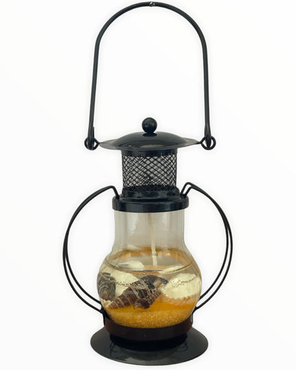 Lumânare decorativă cu gel transparent în felinar mic 13cm