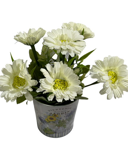 Ghiveci metalic cu flori 751-2. 21cm