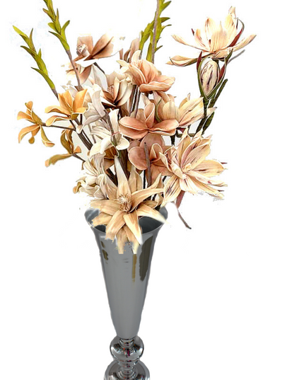 Suport flori metalic Argintiu 66cm