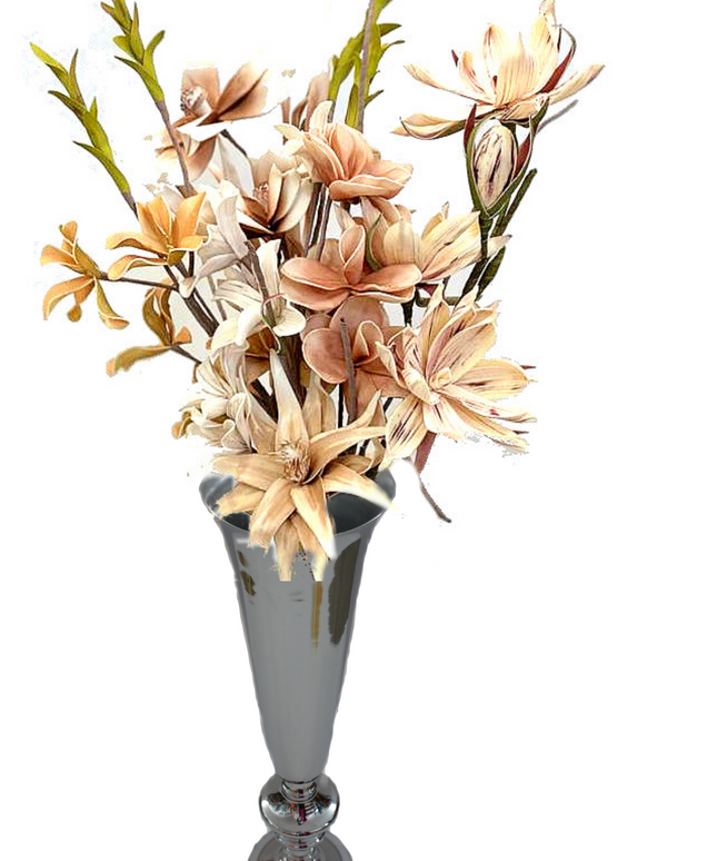 Suport flori metalic Argintiu 66cm